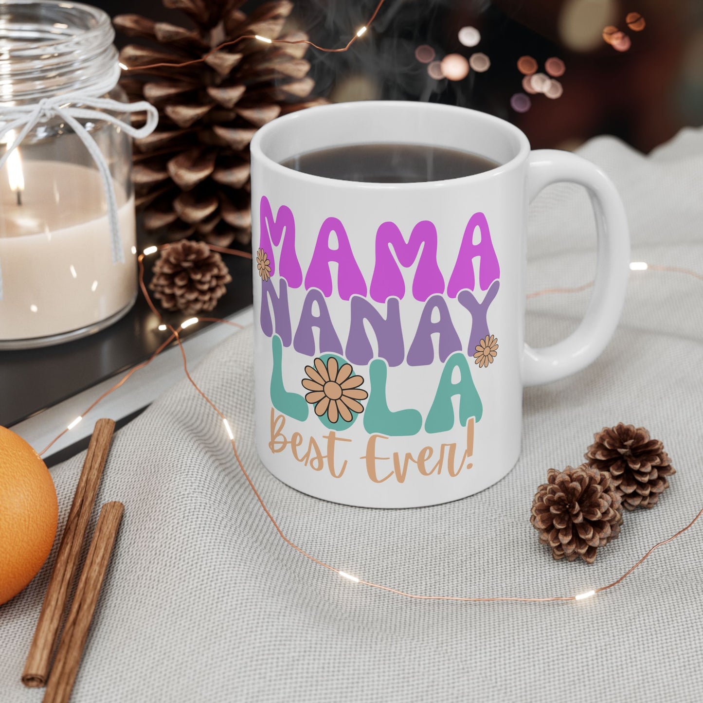 Colorful Mama, Lola Ceramic Mug - Perfect Gift for Mother's Day