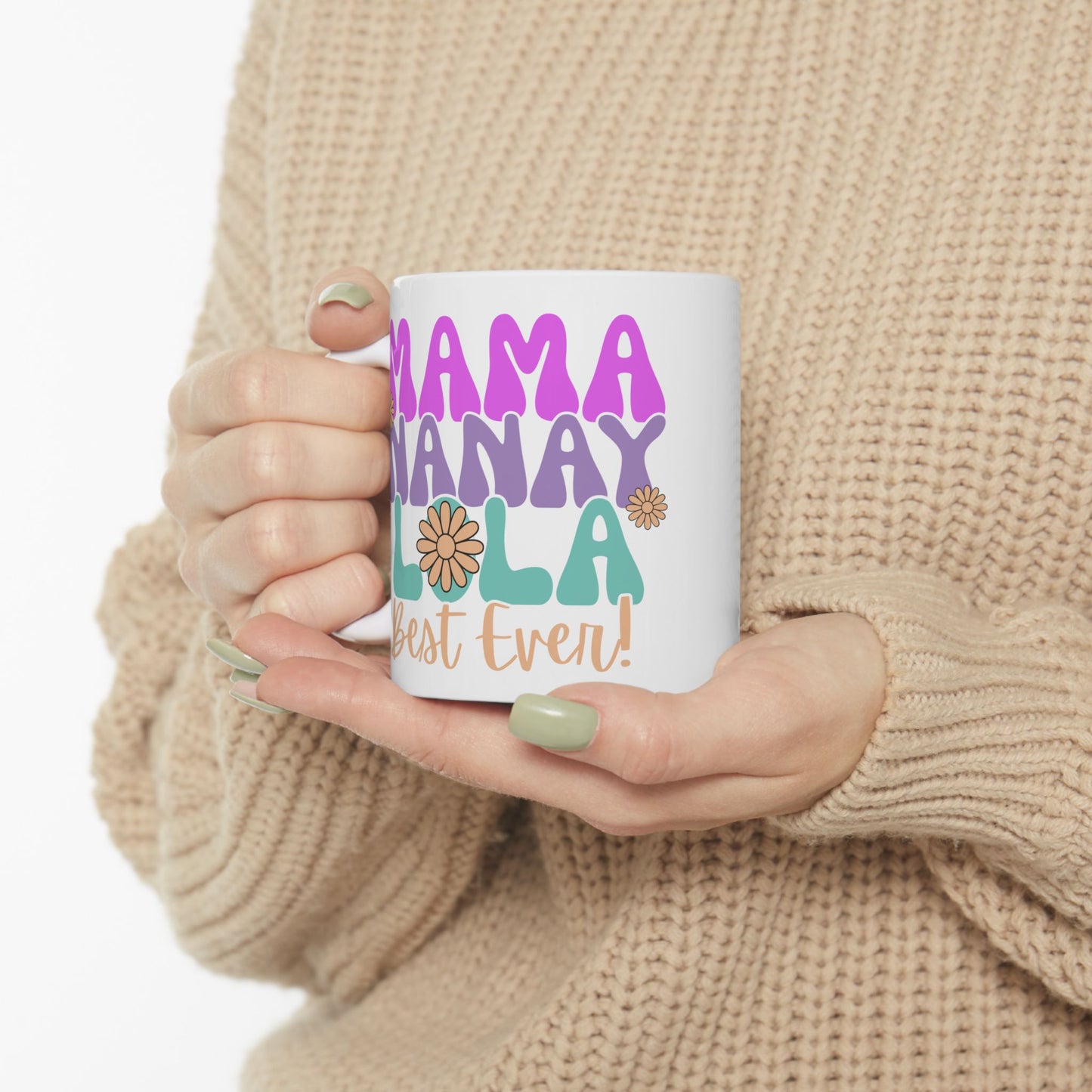 Colorful Mama, Lola Ceramic Mug - Perfect Gift for Mother's Day