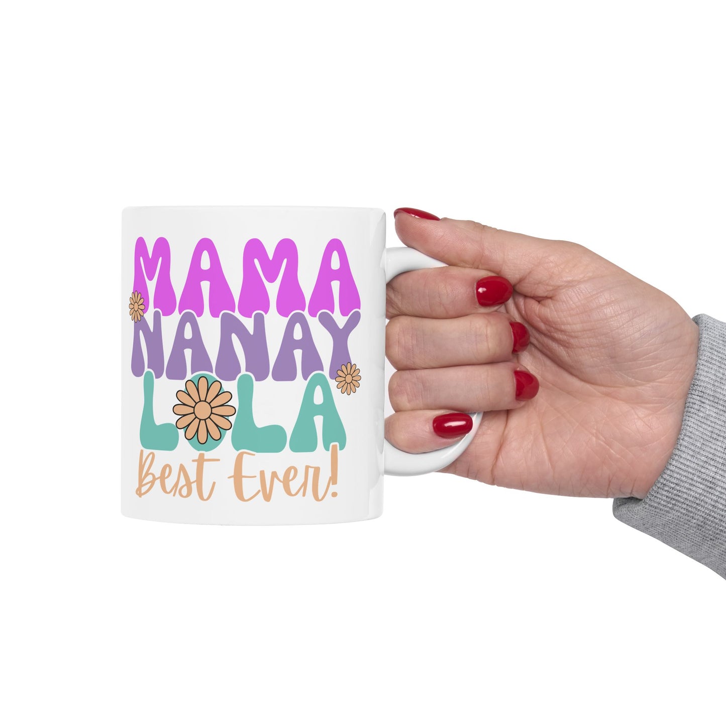 Colorful Mama, Lola Ceramic Mug - Perfect Gift for Mother's Day