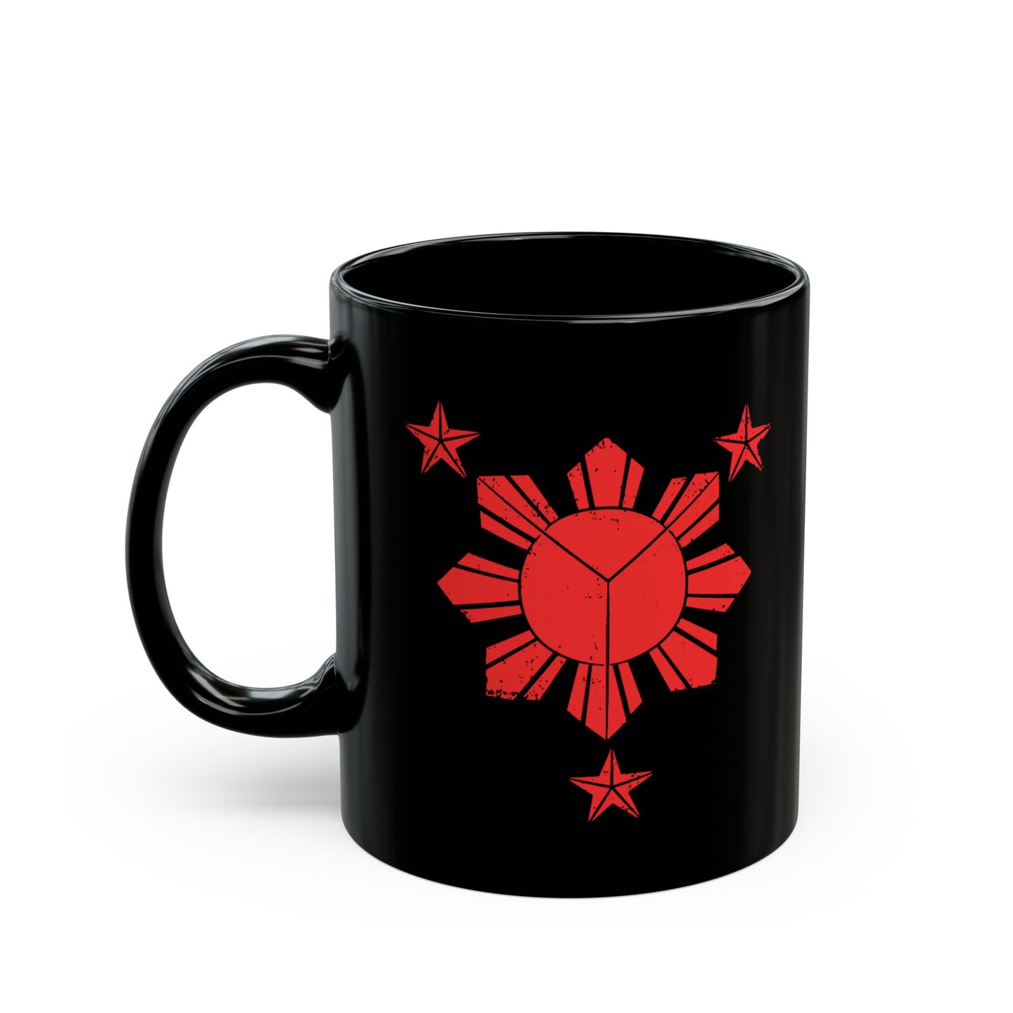 Philippine Sun & Stars Black Mug - Perfect for Coffee Lovers, Gifts, and Celebrations