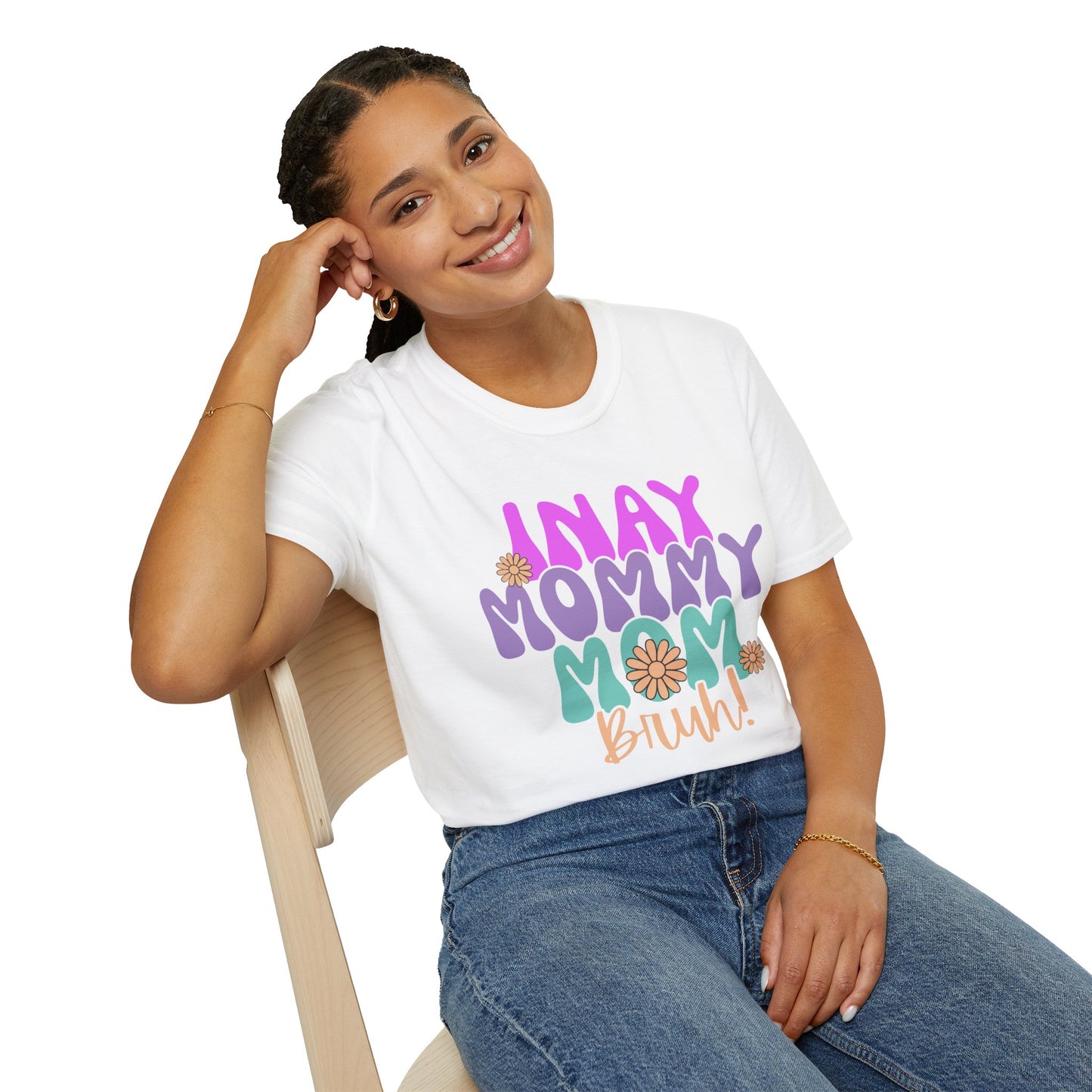 Inay Mom Bruh Unisex T-Shirt - Fun Floral Graphic Tee for Moms