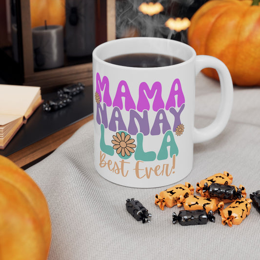 Colorful Mama, Lola Ceramic Mug - Perfect Gift for Mother's Day