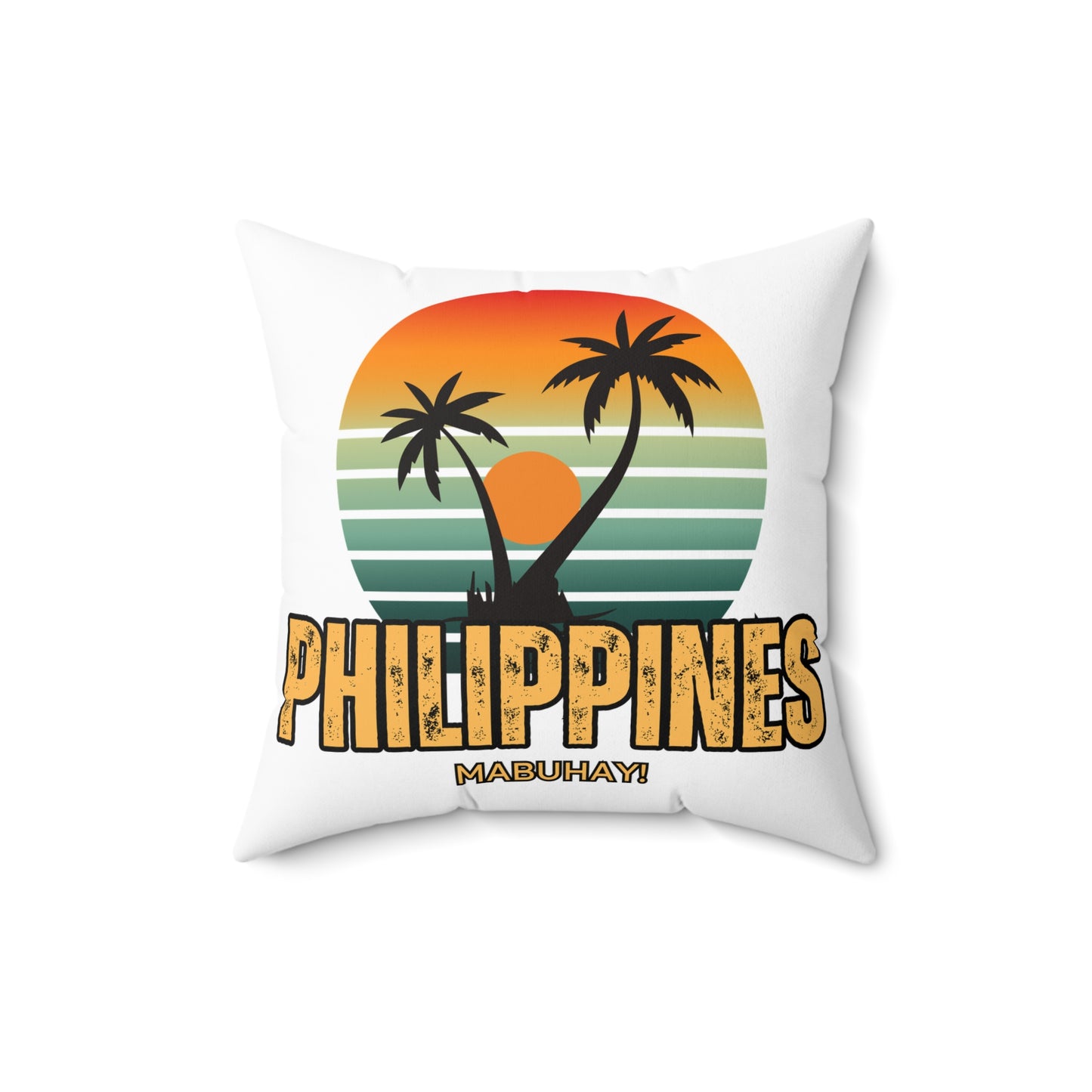 Philippines sunset Spun Polyester Square Pillow