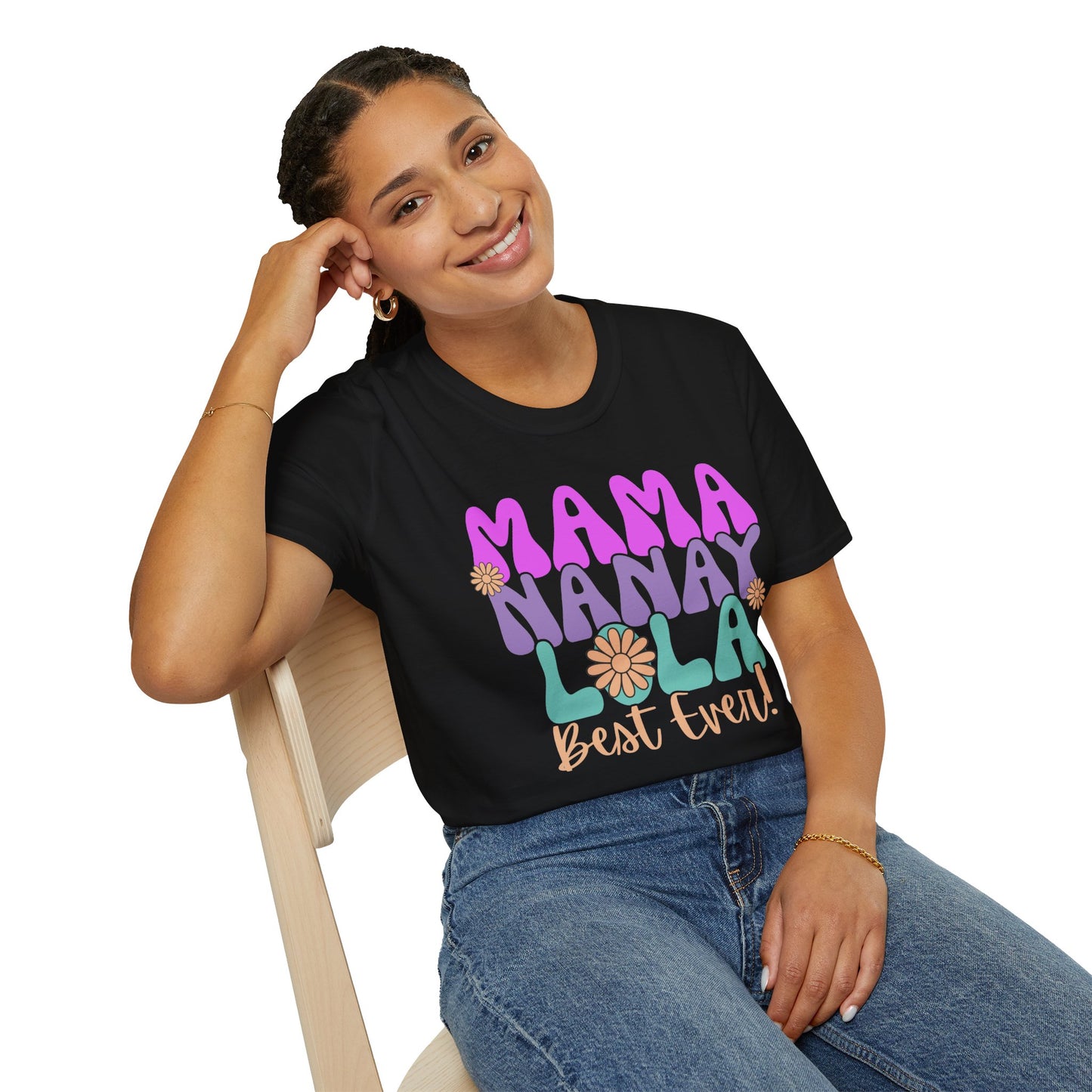 Mama Nanay Lola Best Ever! Unisex Softstyle T-Shirt - Perfect Gift for Mother's Day & Family Celebrations