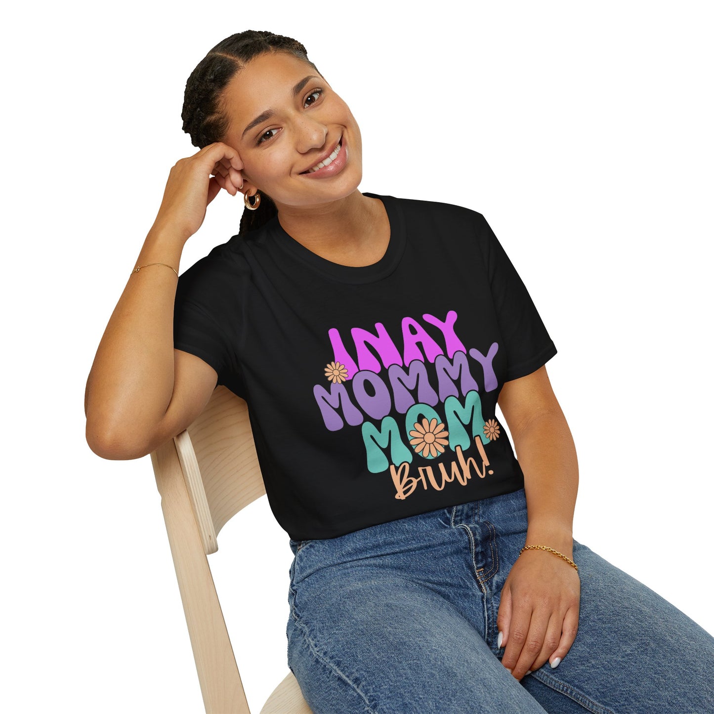 Inay Mom Bruh Unisex T-Shirt - Fun Floral Graphic Tee for Moms