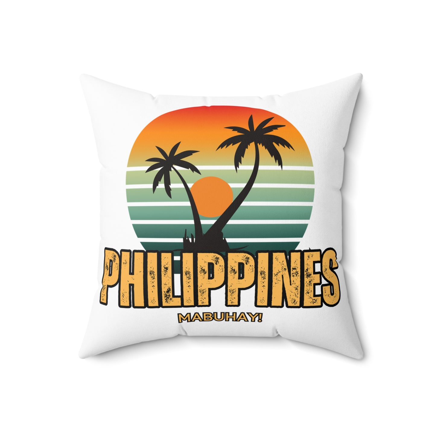 Philippines sunset Spun Polyester Square Pillow