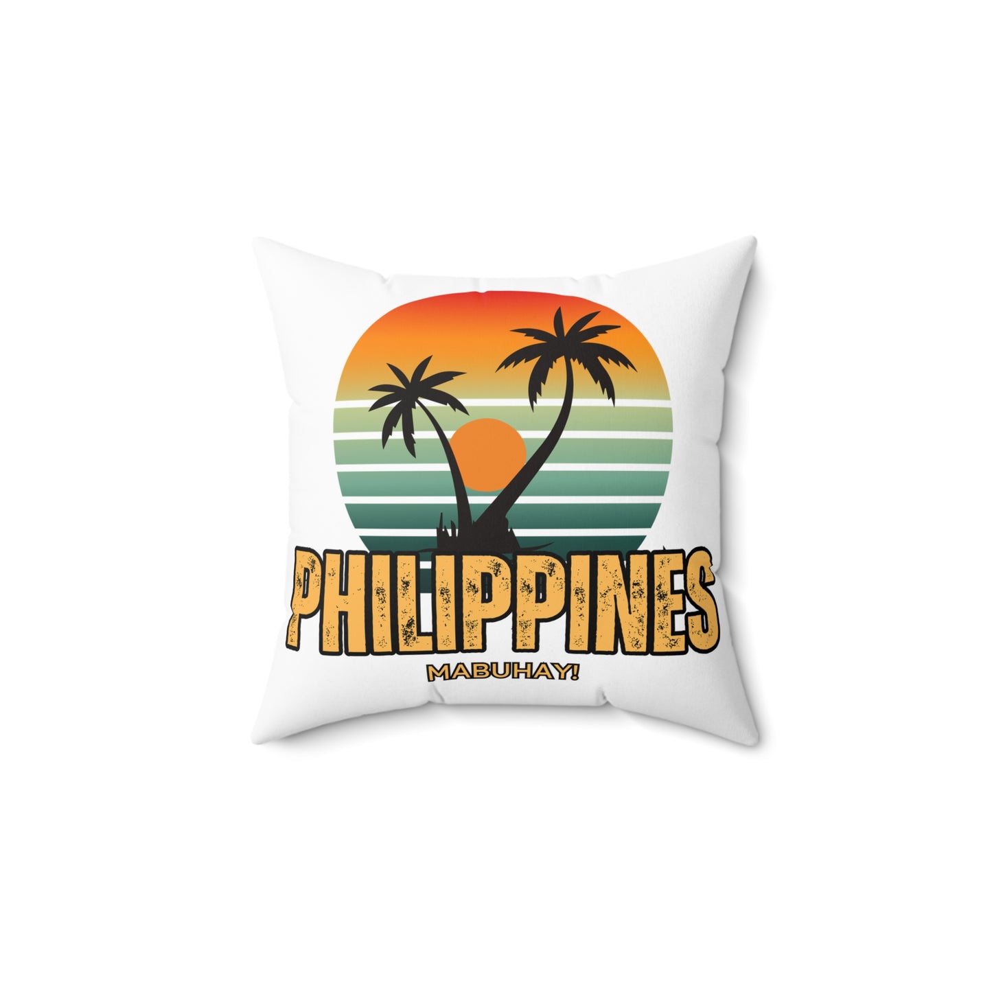 Philippines sunset Spun Polyester Square Pillow