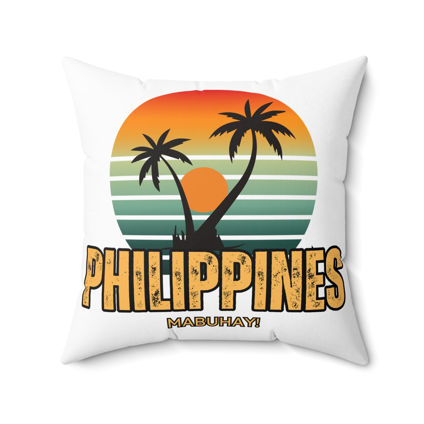 Philippines sunset Spun Polyester Square Pillow