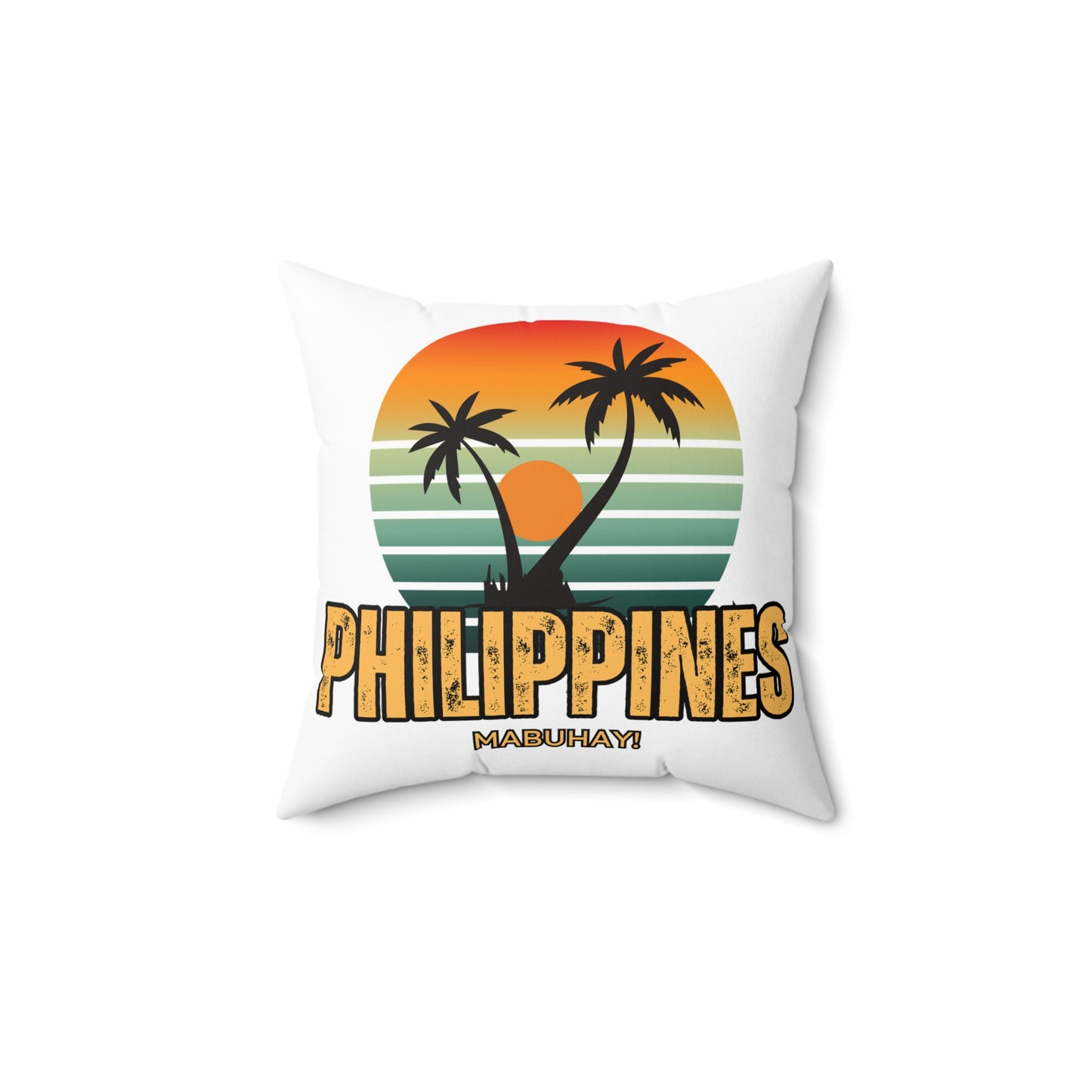 Philippines sunset Spun Polyester Square Pillow