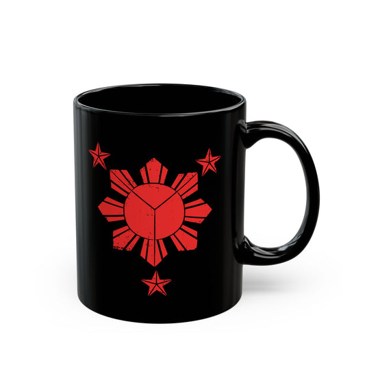 Philippine Sun & Stars Black Mug - Perfect for Coffee Lovers, Gifts, and Celebrations